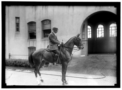 BRUN, CONSTANTINE. AMBASSADOR FROM DENMARK. RIDING AT FORT MYER LCCN2016867209