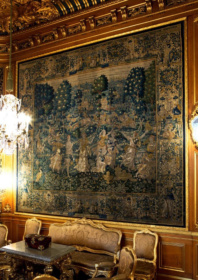 Brysseltapeter i stora salongen förestälande Odysseus och Nausikaa, 1570- tal - Hallwylska museet - 106909