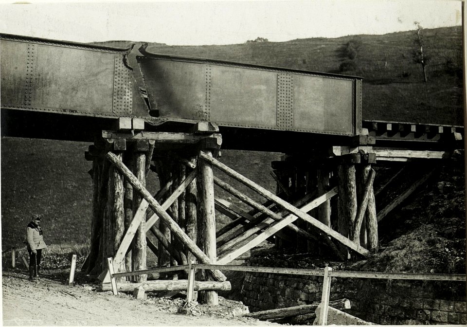 Brzezany, Gesprengter Eisenbahnviadukt bei Chatki (BildID 15432196)