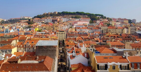 Old town lisbon castle portugal