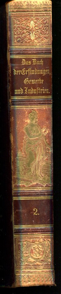 Buchrücken Das Buch der Erfindungen, Gewerbe und Industrien 2. Band