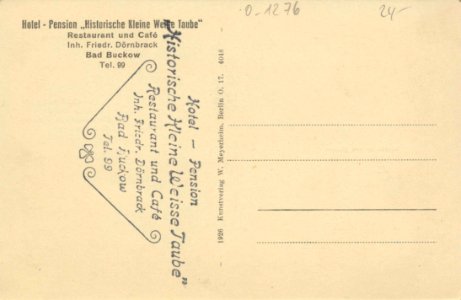 Buckow (Märk. Schweiz), Brandenburg - Badestrand; Hotel; Diele (back) (Zeno Ansichtskarten)