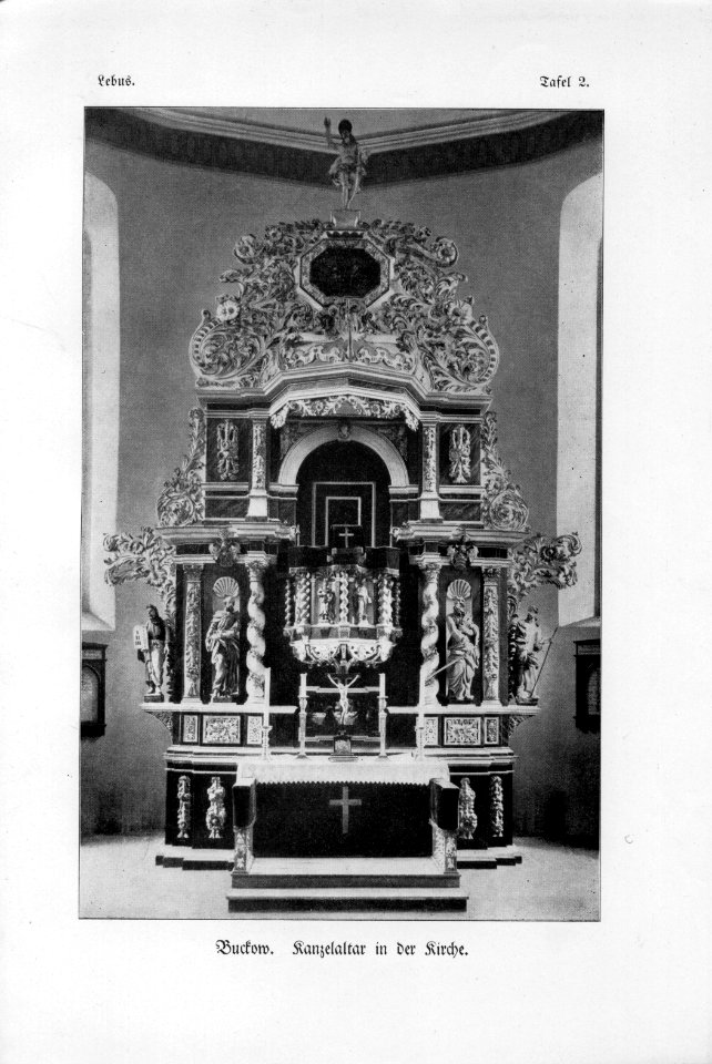 Buckow Kanzelaltar in der Kirche Buckow Tafel 2
