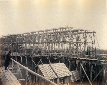 Budowa mostu Kierbedzia 1863b