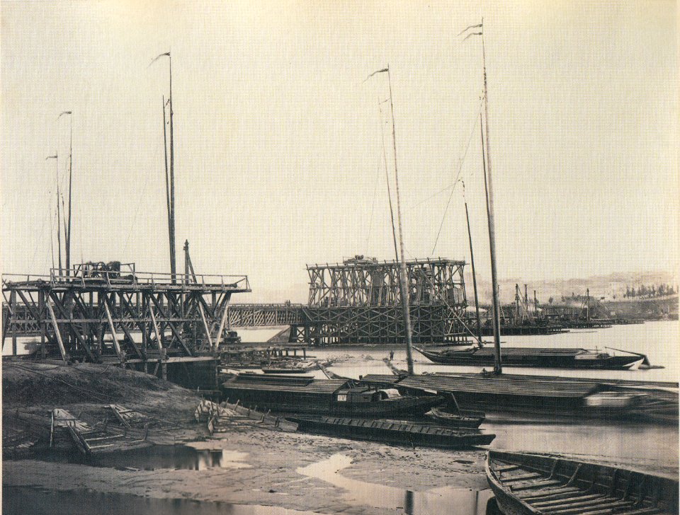 Budowa mostu Kierbedzia 22 maja 1861a
