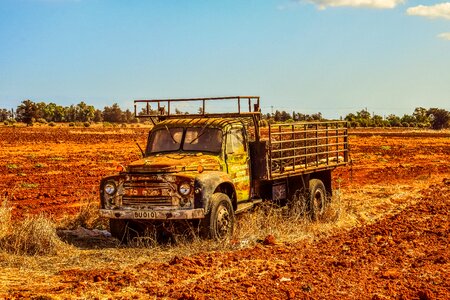 Fields truck sky