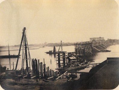 Budowa mostu Kierbedzia 14 września 1860