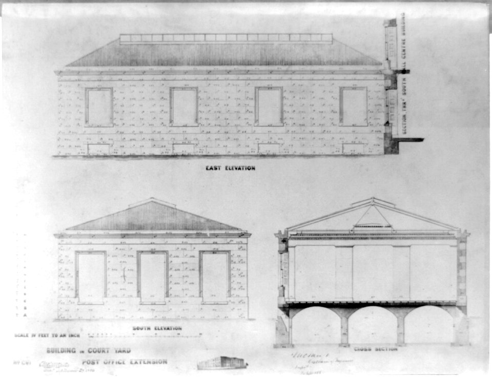 Building in courtyard, post office extension LCCN2002718556