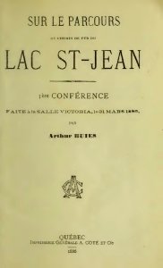 Buies - Sur le parcours du chemin de fer du Lac St-Jean, première conférence, 1886 (page 2 crop) photo