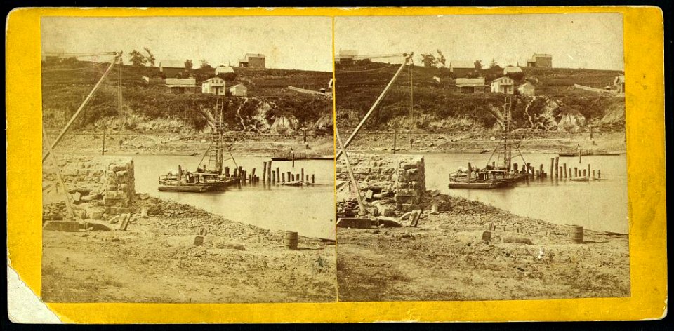 Building bridge across the Kaw at Wyandotte, Kansas, 286 miles west of St. Louis, Mo. (1s00007v)