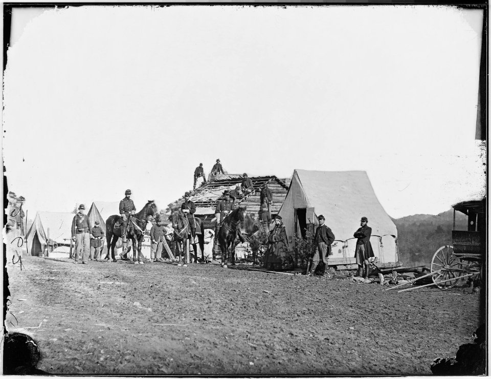 Building winter quarters - NARA - 524681