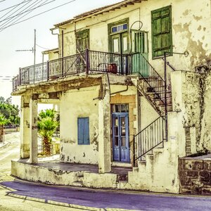 Damaged village architecture