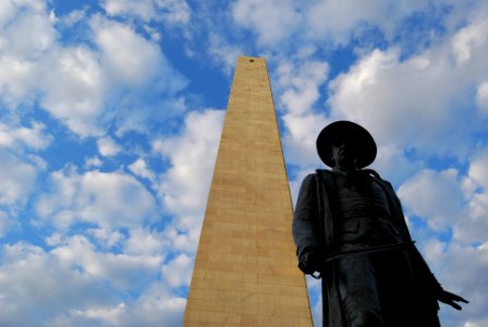 Bunker Hill Monument and Col. William Prescott statue