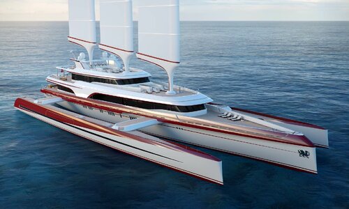Luxury yacht sailing