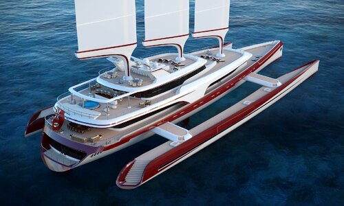 Luxury yacht sailing