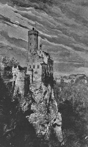 Burg Lichtentein als Nachtszenerie