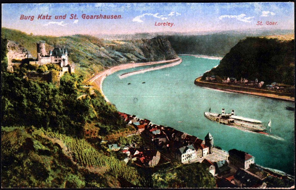 Burg Katz und St. Goarshausen. Loreley
