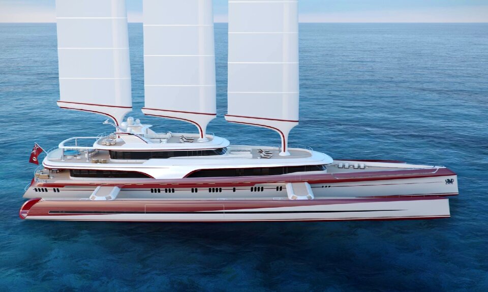 Luxury yacht sailing