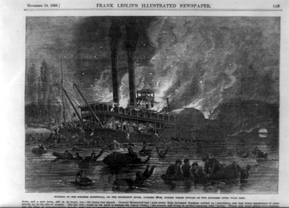 Burning of the steamer Stonewall, on the Mississippi River, October 28th, during which upward of two hundred lives were lost LCCN96505506