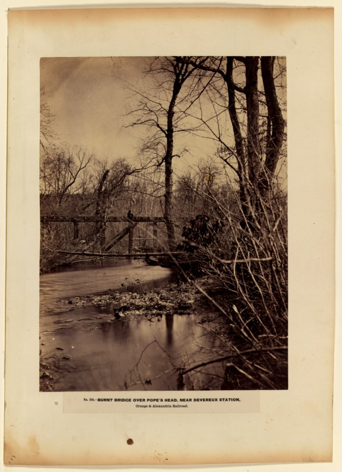 Burnt bridge over Pope's Head, near Devereux Station, Orange & Alexandria Railroad LCCN89715191