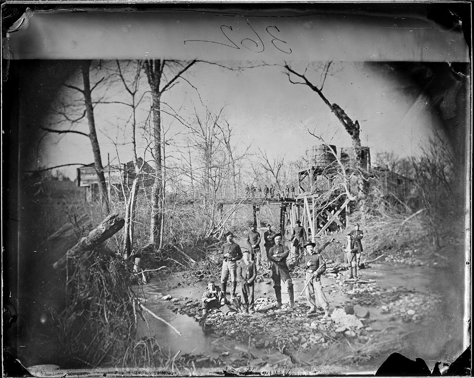 Burnt bridge at Pope's Head, Va - NARA - 524781