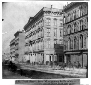 Bush Street, from Montgomery to Sansome-Occidental and Cosmopolitan Hotels, San Francisco LCCN2002719838