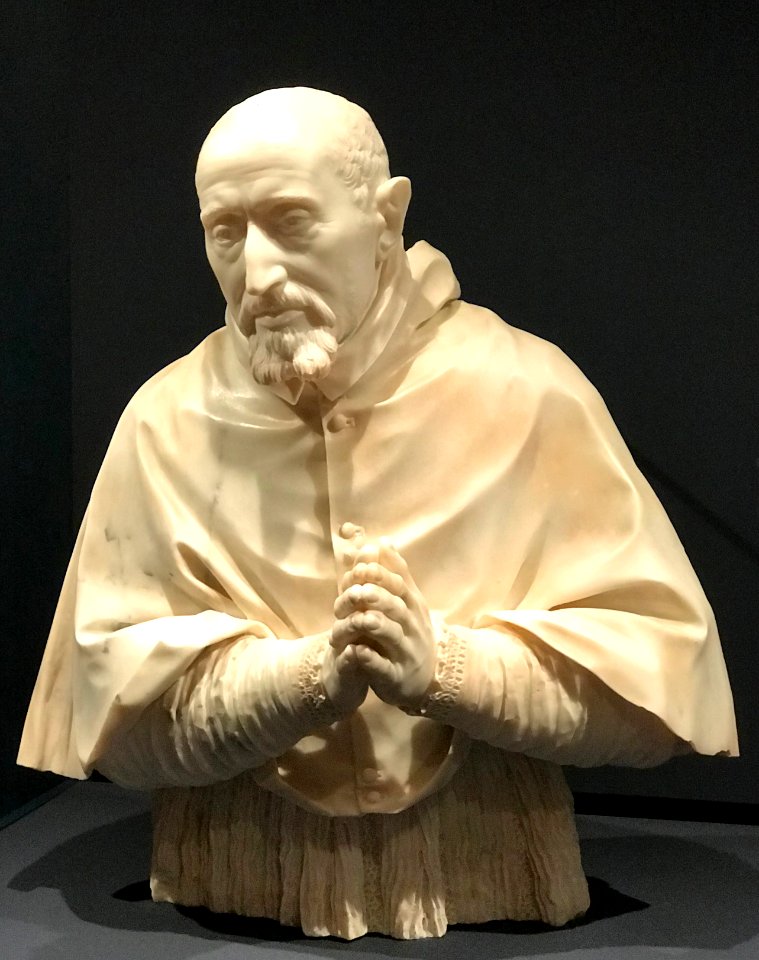 Bust of Cardinal Roberto Bellarmine by Bernini on display at Fairfield University Art Museum