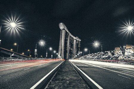 Night road highway photo