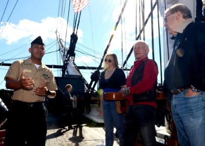 Buzz Aldrin tours USS Constitution 131018-N-SU274-050