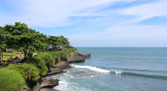 Temple ocean waves photo