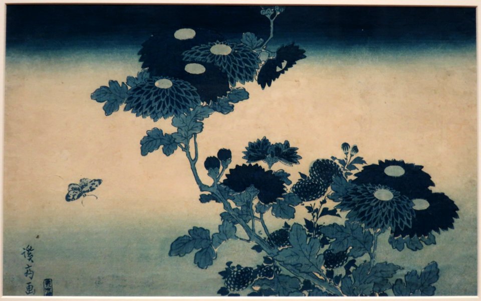 Butterfly and Chrysanthemums by Keisai Eisen, Honolulu Museum of Art