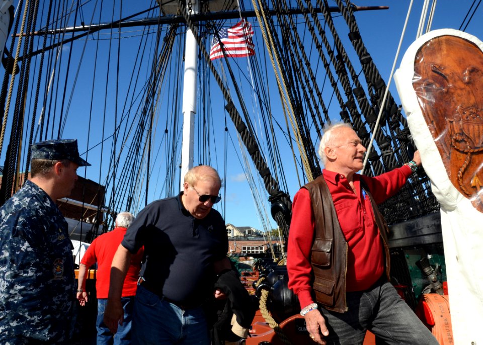 Buzz Aldrin tours USS Constitution 131018-N-SU274-096