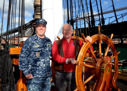 Buzz Aldrin tours USS Constitution 131018-N-SU274-029