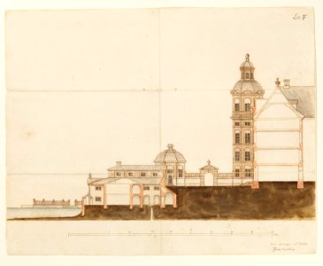 Byggnadsritning av planerad sjögård vid Skoklosters slott, 1669 - Skoklosters slott - 98136