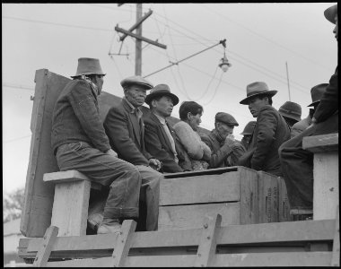 Byron, California. Laborers of Japanese ancestry are returning to large-scale asparagus ranch after . . . - NARA - 537696