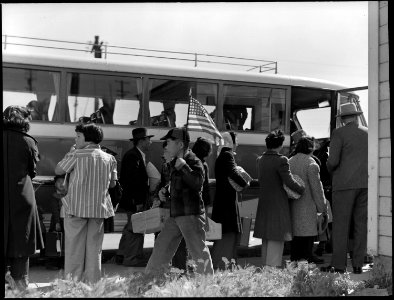 Byron, California. These families of Japanese ancestry, evacuated from farms in Contra Costa County . . . - NARA - 537462 photo