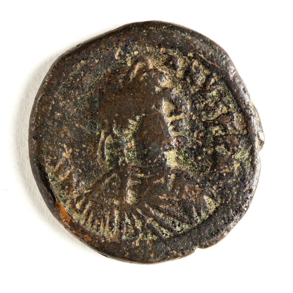 Bysantinskt bronsmynt, Justinianus - Skoklosters slott - 110671