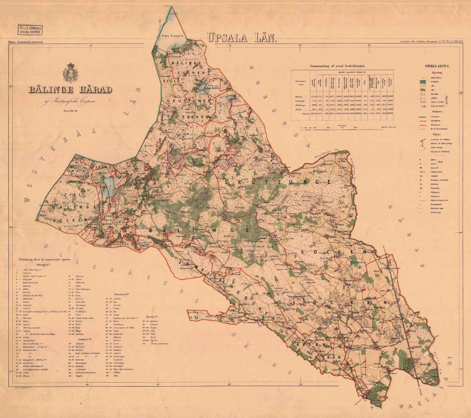 Bälinge härad 1861 karta