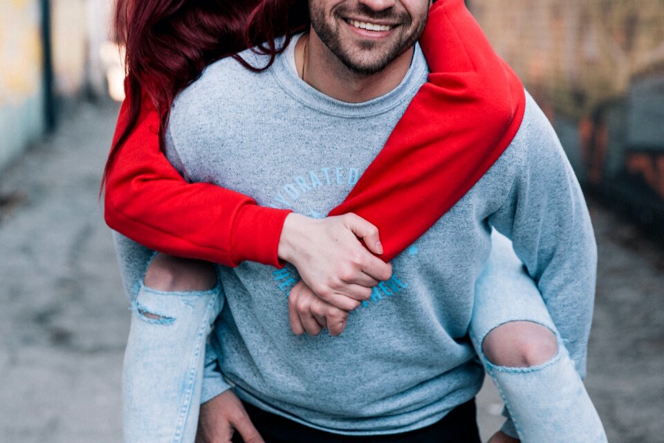 Couple dating walking photo