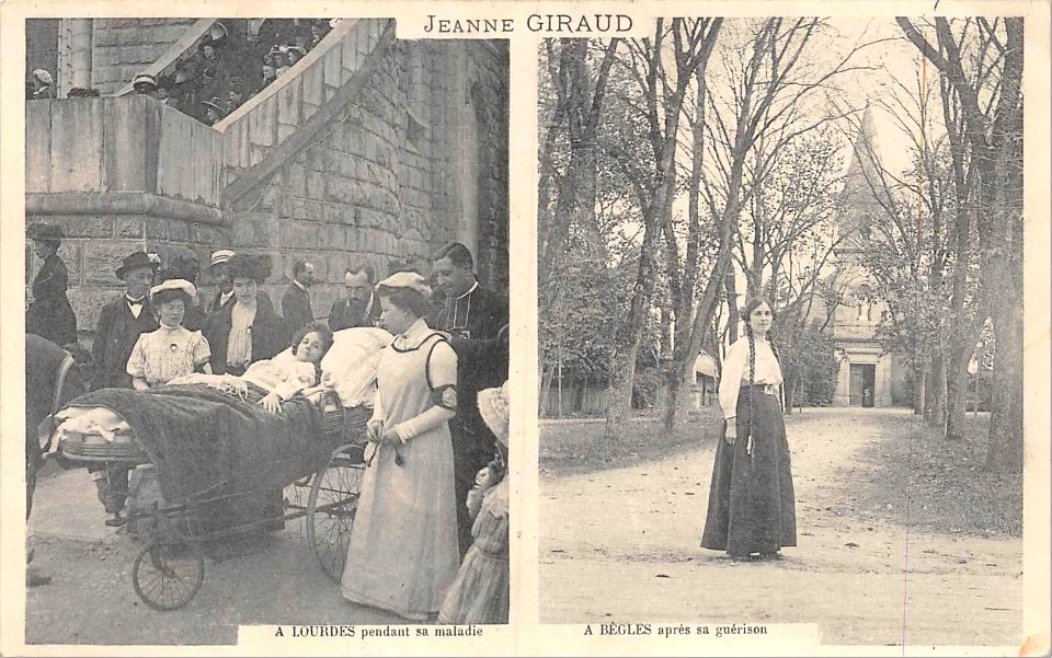 Bègles -Jeanne Giraud avant et après sa guérison à Lourdes