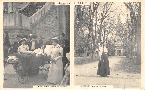 Bègles -Jeanne Giraud avant et après sa guérison à Lourdes