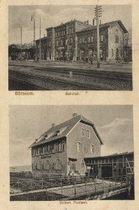 Börßum, Niedersachsen - Bahnhof; Kaiserliches Postamt (Zeno Ansichtskarten)