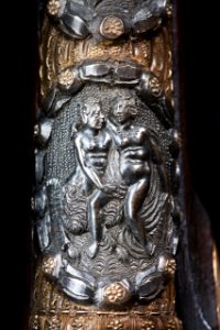 Bössa. Motiv på kolven. Älskande par - Skoklosters slott - 85956
