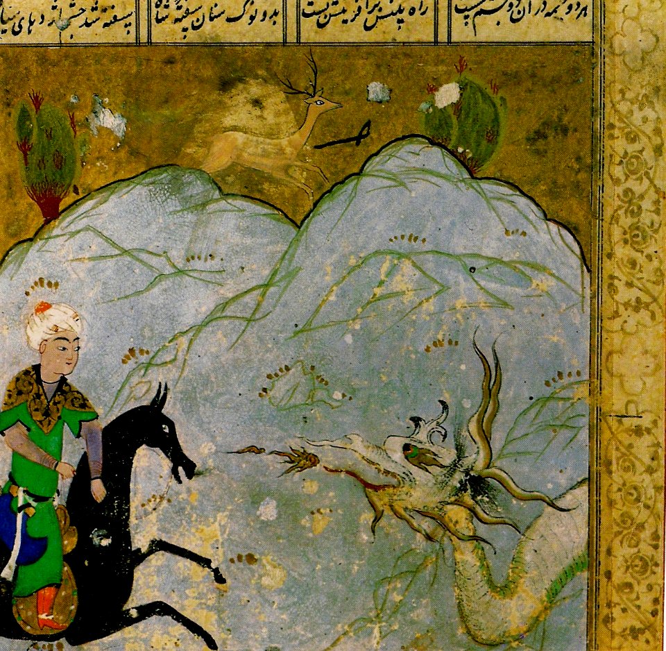 Bəhram Gur Əjdahanı öldürür