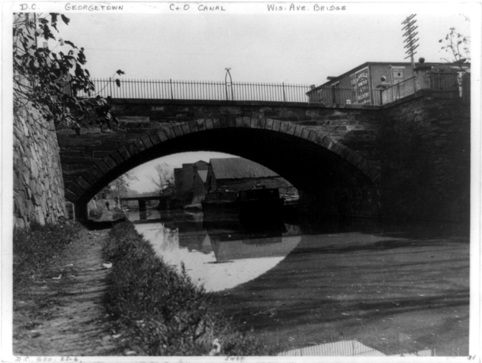 C&O Canal and Wisconsin Avenue Bridge, Georgetown, Washington, D.C. LCCN96502917