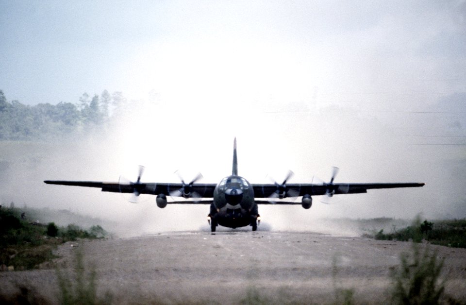 C-130 taking off in Honduras 1983