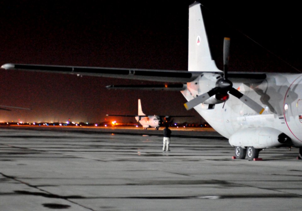 C-27 transport plane arrives at the Afghan National Army Air Corps base in Kabul (100419-N-6031Q-001)