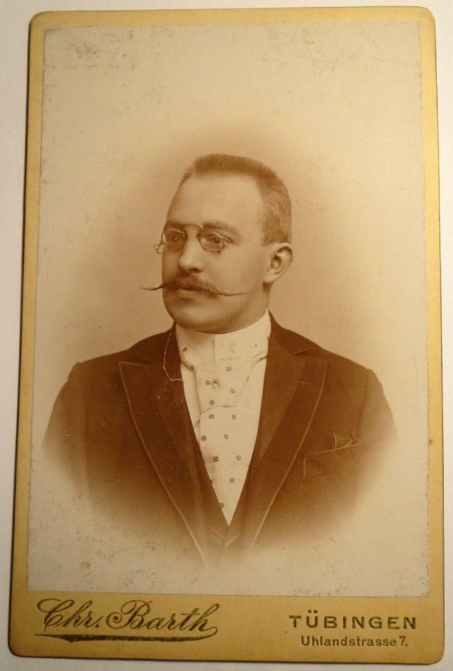 C. Schmid seinem lieben Arenz zur Erinnerung an schönverlebte Stunden, Foto von Chr. Barth, Tübingen um 1900