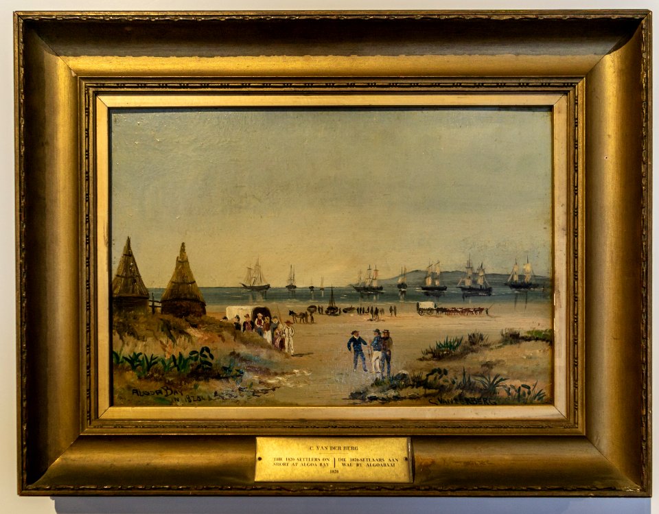 C. van der Berg-British settlers on shore at Algoa Bay (present-day Port Elisabeth)-0679