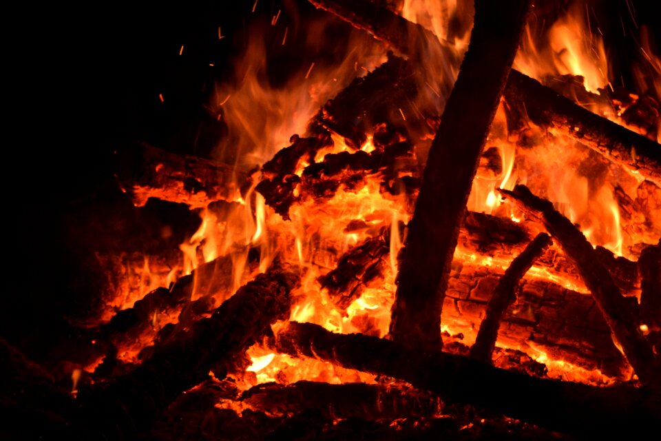 Bonfire fireplace hot photo